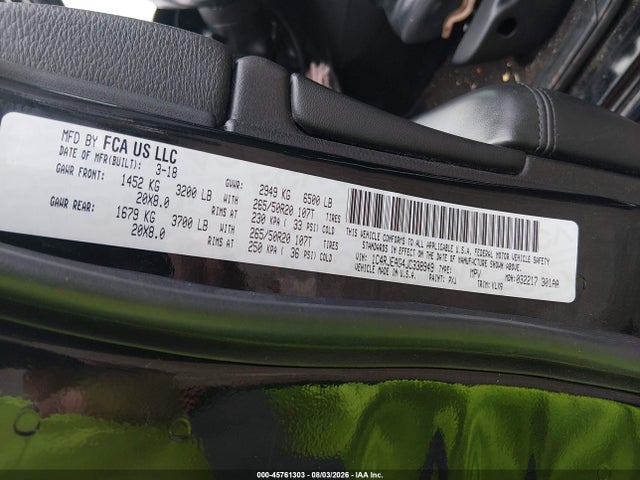 Продажа на аукционе авто 2018 Jeep Grand Cherokee Altitude 4x2, vin: 1C4RJEAG4JC338949, номер лота: 45761303