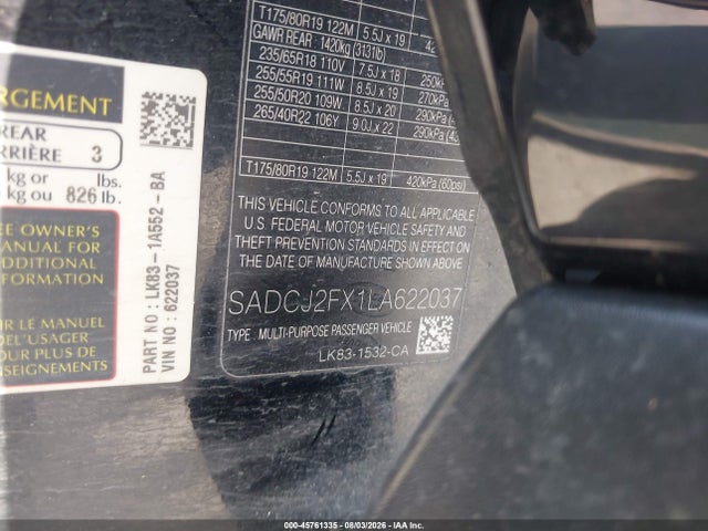Aukcja sprzedaży 2020 Jaguar F-pace Premium P250 Awd Automatic, vin: SADCJ2FX1LA622037, numer aukcji: 45761335