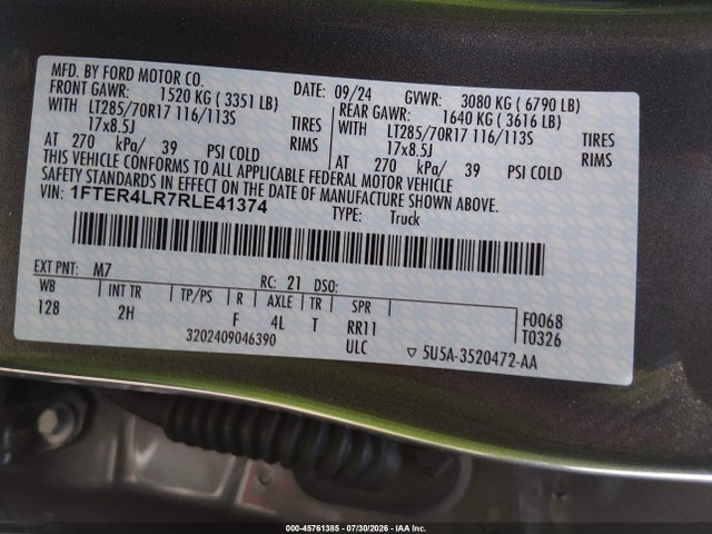 Ford Ranger Raptor 2024 1FTER4LR7RLE41374 Image 9
