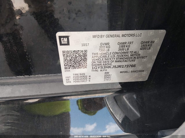 1GYS3HKJ5JR173766 Cadillac Escalade Esv Luxury