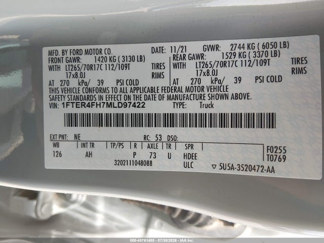 Ford Ranger Xlt 2021 1FTER4FH7MLD97422 Image 9