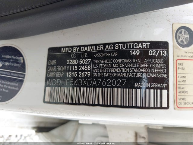 Продаж на аукціоні авто 2013 Mercedes-benz E 350, vin: WDDHF5KBXDA762027, номер лоту: 45761658