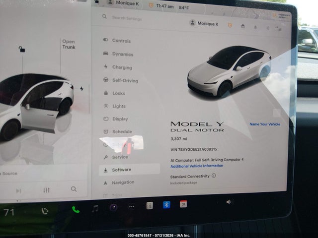 Продаж на аукціоні авто 2026 Tesla Model Y All-wheel Drive/long Range Launch Series/premium All-wheel Drive, vin: 7SAYGDEE2TA638315, номер лоту: 45761847