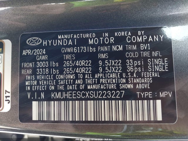 Aukcja sprzedaży 2025 Genesis Gv80 3.5t Prestige Awd, vin: KMUHEESCXSU223227, numer aukcji: 45762105
