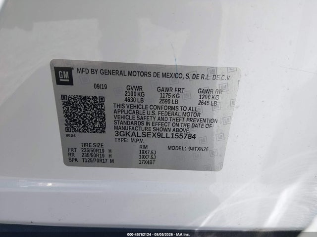 Aukcja sprzedaży 2020 Gmc Terrain Fwd Denali, vin: 3GKALSEX9LL155784, numer aukcji: 45762124