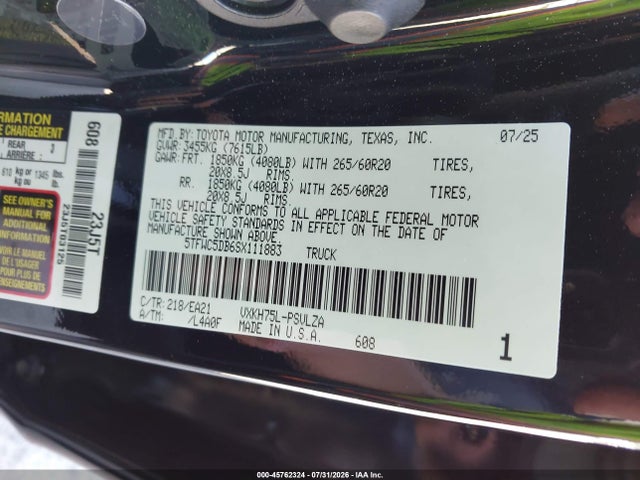 5TFWC5DB6SX111883 Toyota Tundra Hybrid Limited Crewmax 6.4&#039; Bed