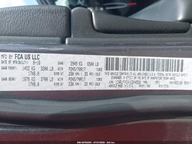 1C4RJFAG4HC644520 Jeep Grand Cherokee Laredo