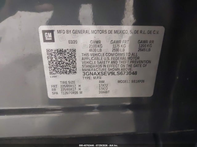 Chevrolet Equinox Awd Ls 2020 3GNAXSEV9LS673048 Image 9