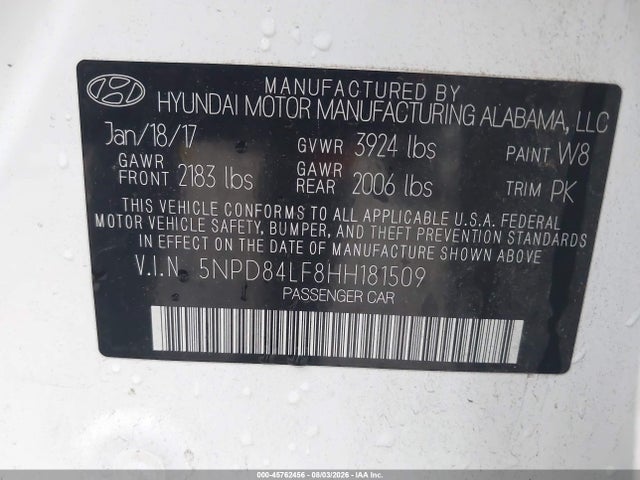 Hyundai ELANTRA SE 2017 5NPD84LF8HH181509 Image 9