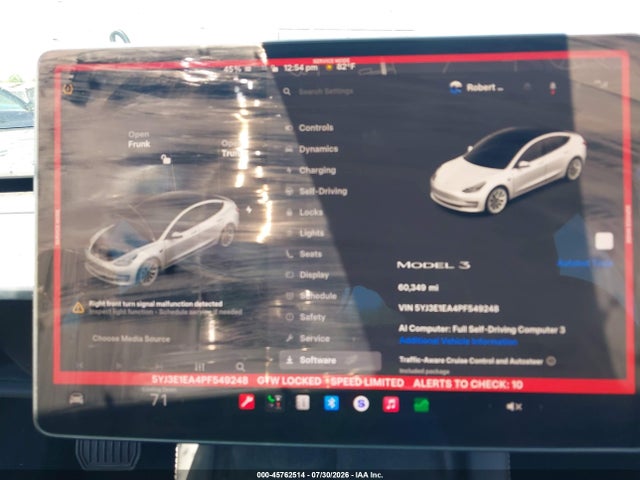 2023 Tesla Model 3 Rear-wheel Drive მანქანა იყიდება აუქციონზე, vin: 5YJ3E1EA4PF549248, აუქციონის ნომერი: 45762514