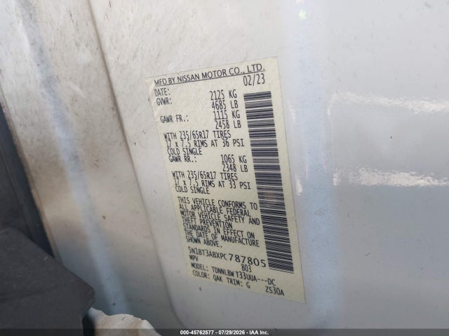 5N1BT3ABXPC787805 Nissan Rogue S Intelligent Awd