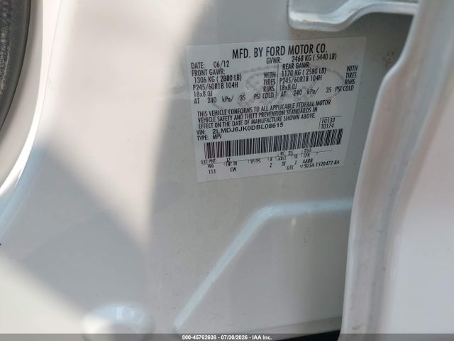 Продажа на аукционе авто 2013 Lincoln Mkx, vin: 2LMDJ6JK0DBL08615, номер лота: 45762608