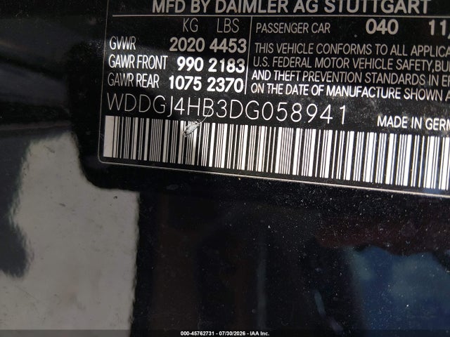 Aukcja sprzedaży 2013 Mercedes-benz C 250, vin: WDDGJ4HB3DG058941, numer aukcji: 45762731