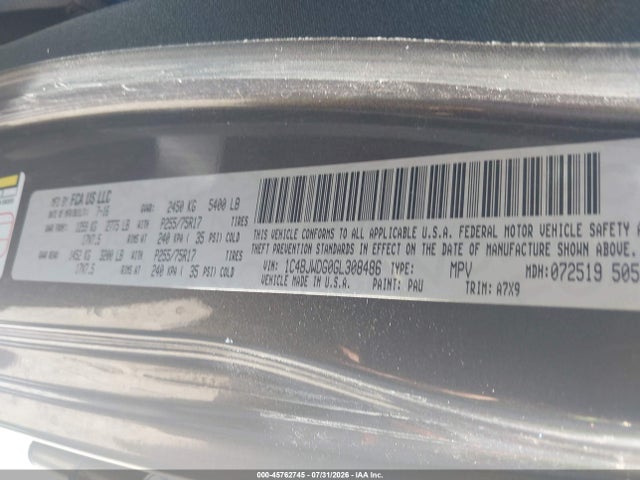 2016 Jeep Wrangler Unlimited Sport მანქანა იყიდება აუქციონზე, vin: 1C4BJWDG0GL308486, აუქციონის ნომერი: 45762745