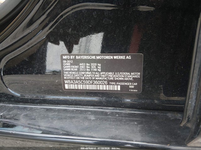 Продажа на аукционе авто 2013 Bmw 328i, vin: WBA3A5C59DF360026, номер лота: 45763018