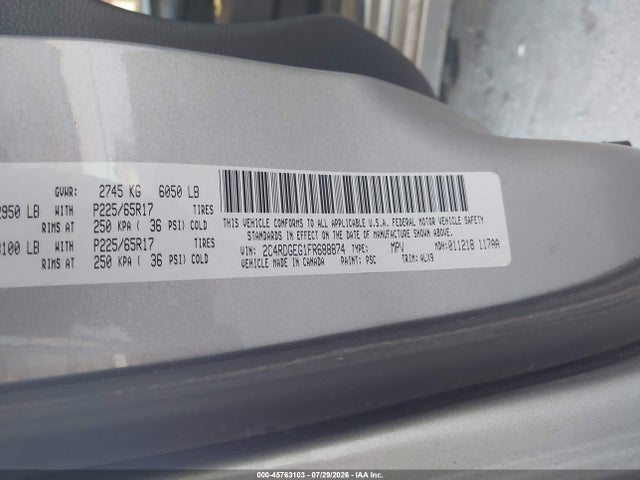 Dodge Grand Caravan R/t 2015 2C4RDGEG1FR688874 Image 9