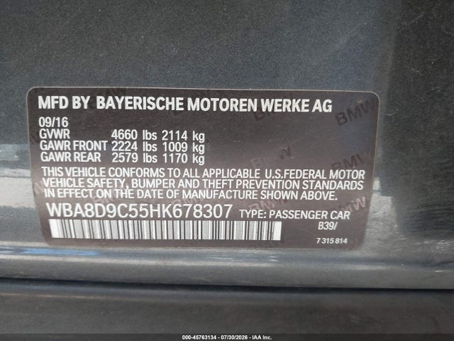 BMW 330i Xdrive 2017 WBA8D9C55HK678307 Image 9