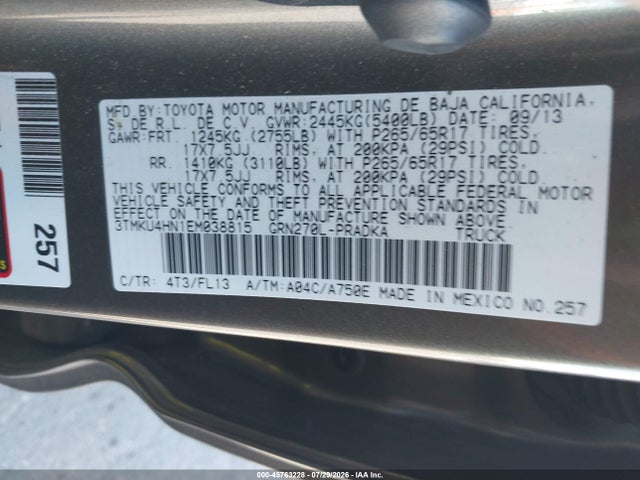3TMKU4HN1EM038815 Toyota Tacoma Prerunner V6