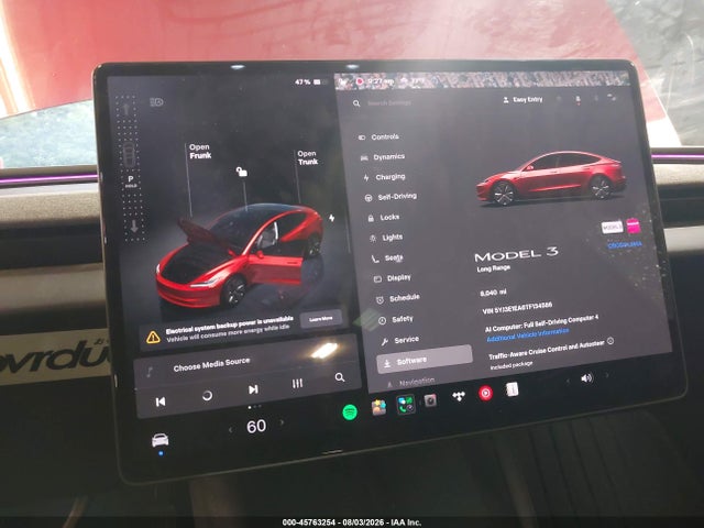 45763254 :رقم المزاد ، 5YJ3E1EA6TF134586 vin ، 2026 Tesla Model 3 مزاد بيع
