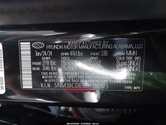 Hyundai TUCSON SEL 2024 5NMJBCDE3RH380373 Image 9