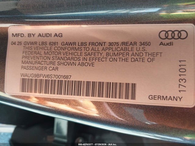 Audi S E-tron Gt Premium Plus 2025 WAUG9BFW6S7001687 Image 9