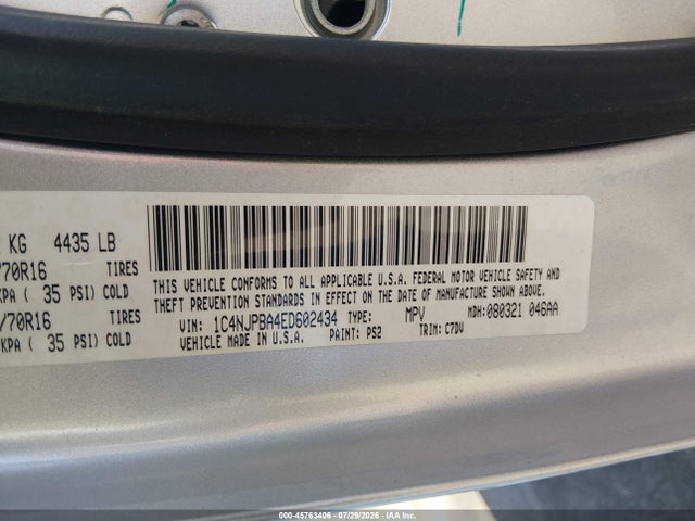 Продаж на аукціоні авто 2014 Jeep Patriot Sport, vin: 1C4NJPBA4ED602434, номер лоту: 45763406