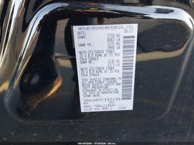 2026 Infiniti Qx60 Pure მანქანა იყიდება აუქციონზე, vin: 5N1AL1ER7TC332136, აუქციონის ნომერი: 45763451
