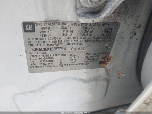 3GNAL3EK1ES577666 Chevrolet Captiva Sport Fleet Lt