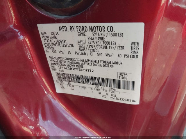 Ford F-350 Xlt 2015 1FT8X3BT0FEC67772 Image 8