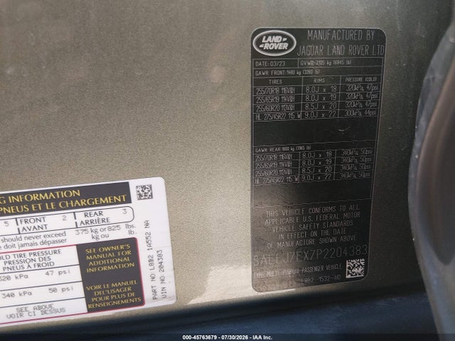 SALEJ7EX7P2204383 Land Rover Defender 110 S