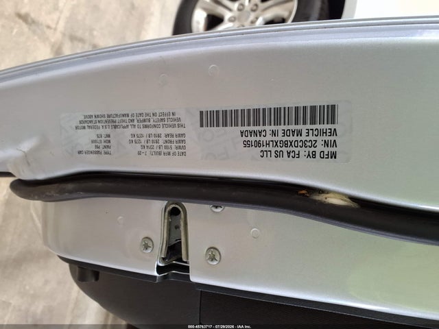 45763717 :رقم المزاد ، 2C3CDXBGXLH190155 vin ، 2020 Dodge Charger Sxt Rwd مزاد بيع