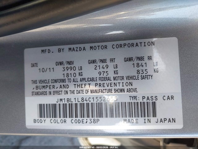 Продаж на аукціоні авто 2012 Mazda Mazda3 I Touring, vin: JM1BL1L84C1552655, номер лоту: 45763740