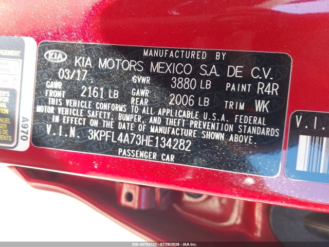 KIA FORTE S 2017 3KPFL4A73HE134282 Image 9