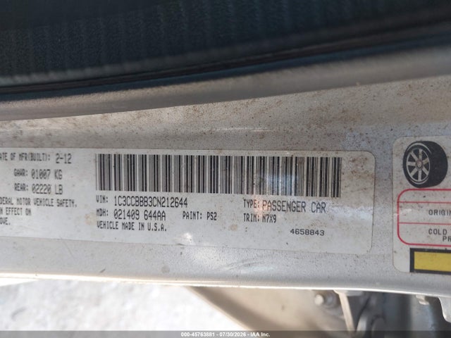Aukcja sprzedaży 2012 Chrysler 200 Touring, vin: 1C3CCBBB3CN212644, numer aukcji: 45763881