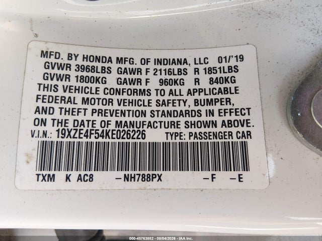 Honda INSIGHT EX 2019 19XZE4F54KE026226 Image 9