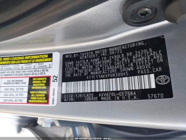 Toyota CAMRY XLE 2023 4T1F11AK4PU830945 Image 9
