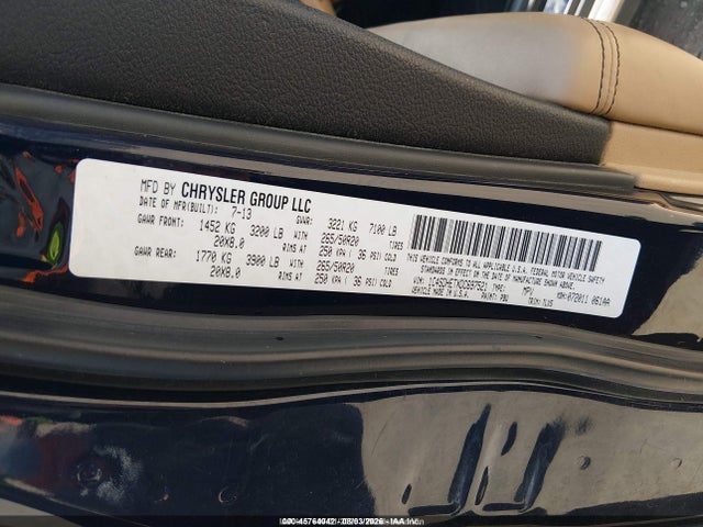 Aukcja sprzedaży 2013 Dodge Durango Citadel, vin: 1C4SDHETXDC697521, numer aukcji: 45764042