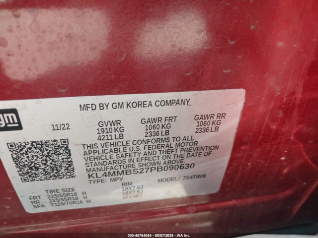 2023 Buick Encore Gx Preferred Fwd მანქანა იყიდება აუქციონზე, vin: KL4MMBS27PB090630, აუქციონის ნომერი: 45764064