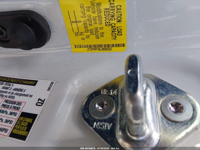 45764078 :رقم المزاد ، 2T3P1RFV6LW088202 vin ، 2020 Toyota Rav4 Xle مزاد بيع