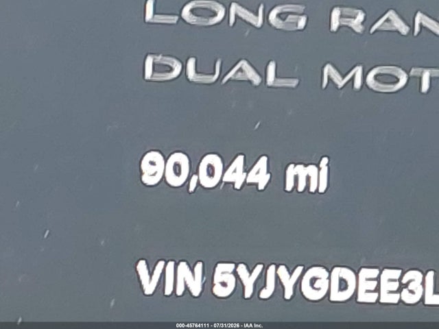 45764111 :رقم المزاد ، 5YJYGDEE3LF058197 vin ، 2020 Tesla Model Y Long Range Dual Motor All-wheel Drive مزاد بيع