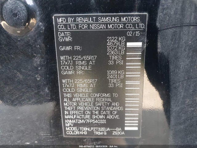 Nissan ROGUE S 2015 KNMAT2MV7FP540331 Image 9