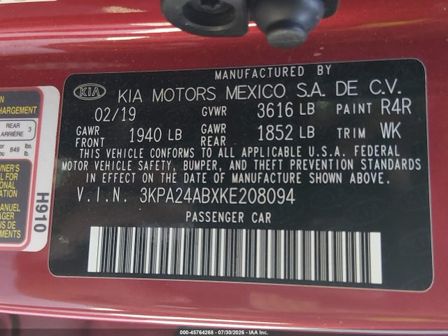 KIA RIO S 2019 3KPA24ABXKE208094 Image 9
