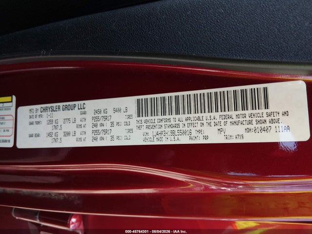 Продаж на аукціоні авто 2011 Jeep Wrangler Unlimited Sport, vin: 1J4HA3H19BL550016, номер лоту: 45764301