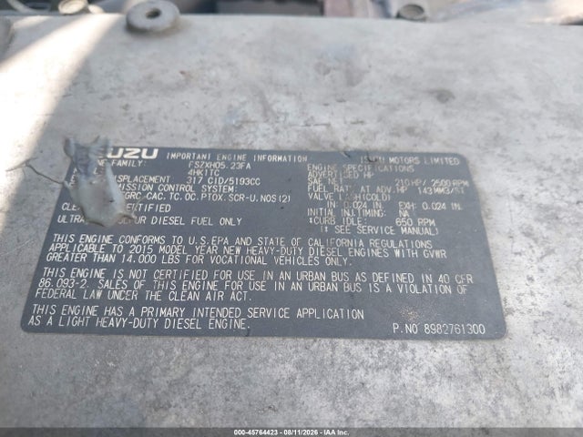 Isuzu Dsl Reg At 2016 JALE5W16XG7303428 Image 12