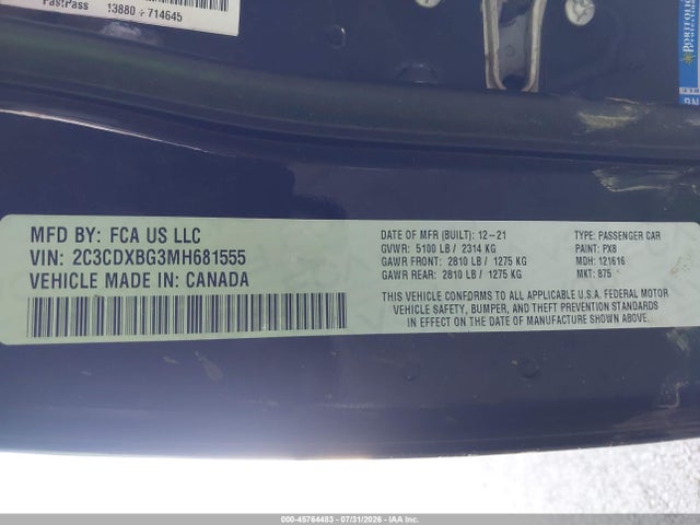 Dodge Charger Sxt Rwd 2021 2C3CDXBG3MH681555 Image 9