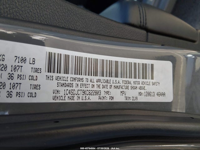 Dodge Durango R/t Awd 2019 1C4SDJCT9KC622803 Image 9