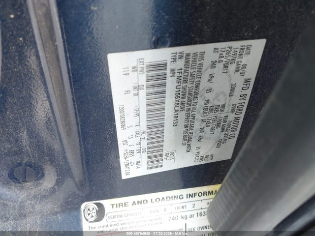 Продаж на аукціоні авто 2008 Ford Expedition Xlt, vin: 1FMFU155X8LA18133, номер лоту: 45764638