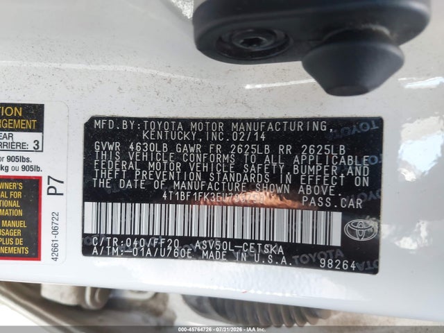 Toyota CAMRY SE 2014 4T1BF1FK3EU793750 Image 9