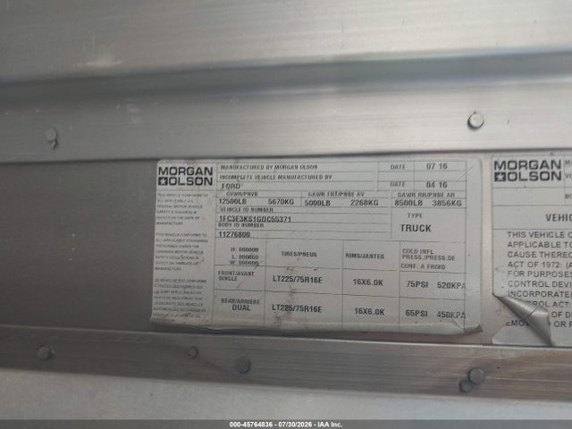 1FC3E3KS1GDC55371 Ford E-350 Stripped