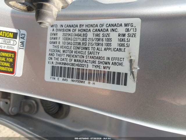 Honda CR-V LX 2014 2HKRM4H38EH600213 Image 9